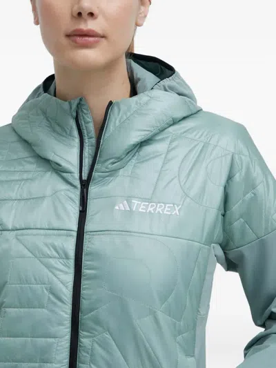 Adidas Originals Quilted Hooded Jacket In Blue