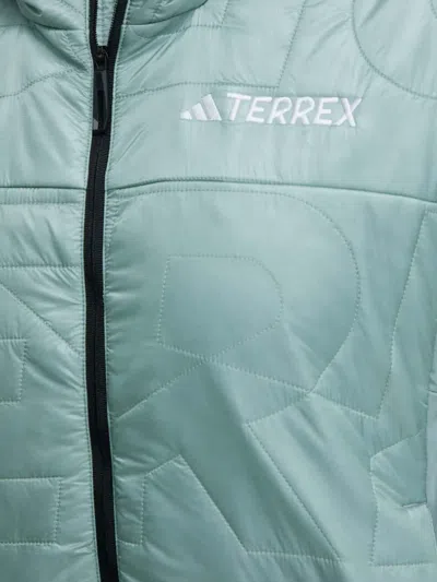 Adidas Originals Quilted Hooded Jacket In Blue