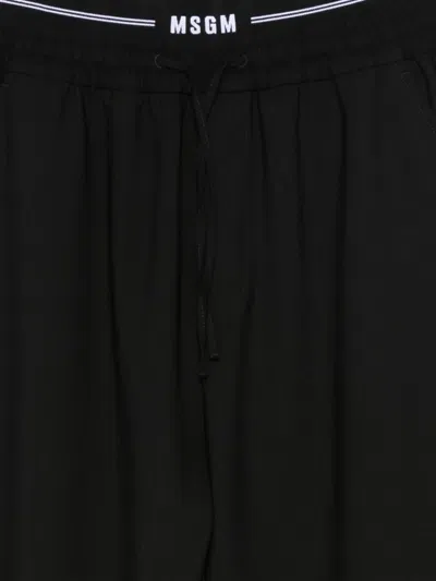 Msgm Straight Leg Wool Trousers In Black