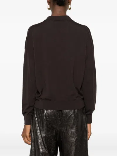 Incotex Polo-neck Long-sleeve T-shirt In Brown