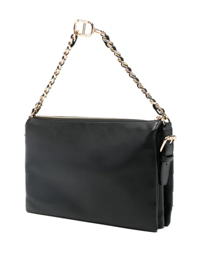 Twinset Twin-set Black Crossbody Bag With Chain Strap In Black