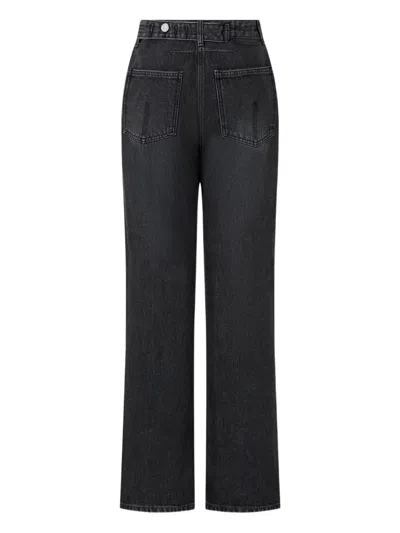 Studio Tomboy Adjustable-waist Bootcut Jeans In Black