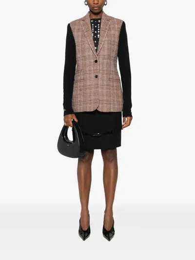 Coperni Check-panel Jacket In Brown