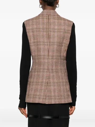 Coperni Check-panel Jacket In Brown