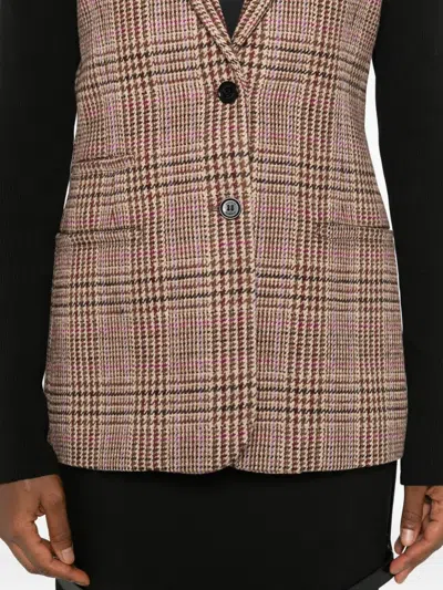 Coperni Check-panel Jacket In Brown