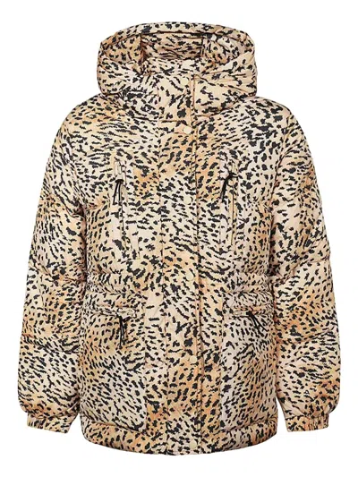 Pyrenex Hooded Leopard-print Jacket In Neutral