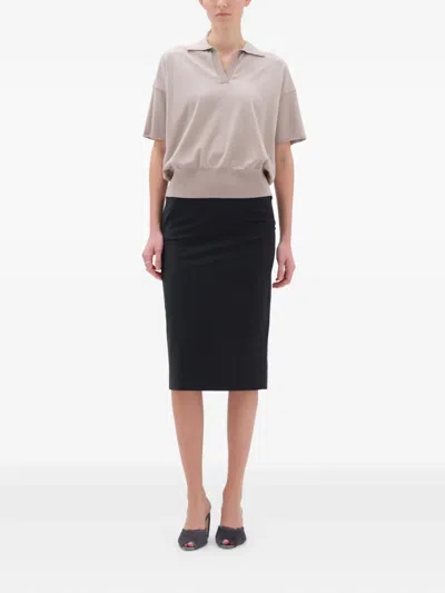 Remain Birger Christensen Short-sleeved Polo Sweater In Neutral