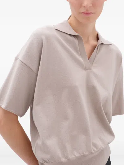 Remain Birger Christensen Short-sleeved Polo Sweater In Neutral