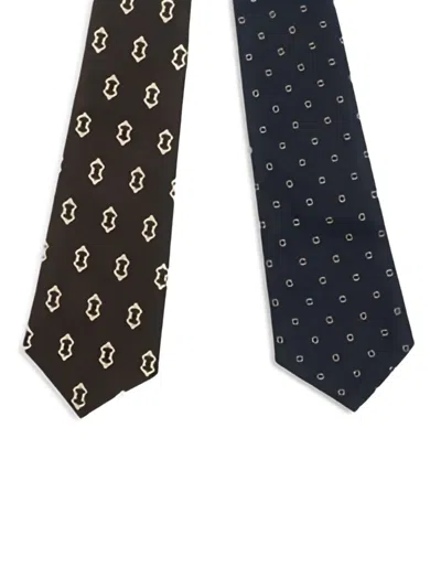 Di Stavnitser Reversible Patterned Belt Tie In Brown