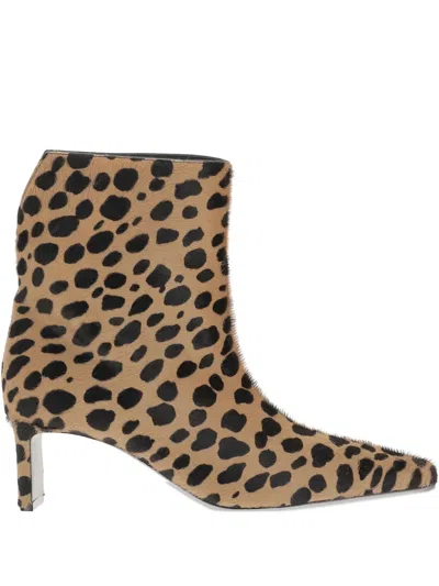 Khaite Ona Leopard-print Calf Hair Ankle Boots In Animal Print