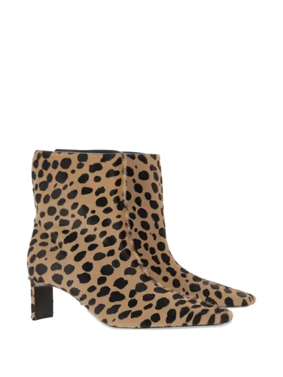 Khaite Ona Leopard-print Calf Hair Ankle Boots In Animal Print