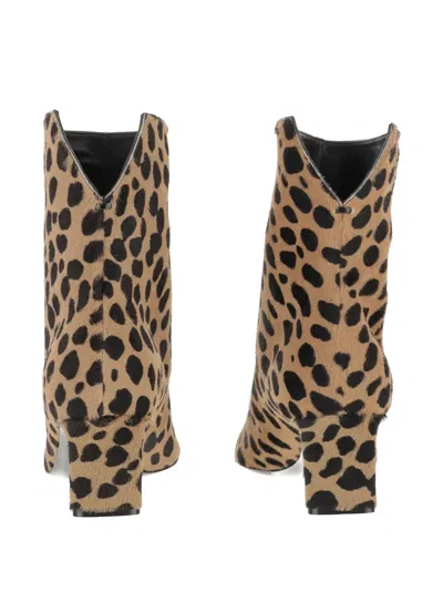 Khaite Ona Leopard-print Calf Hair Ankle Boots In Animal Print