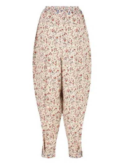 Loro Piana Emon Floral-print Pleated Trousers In Multi