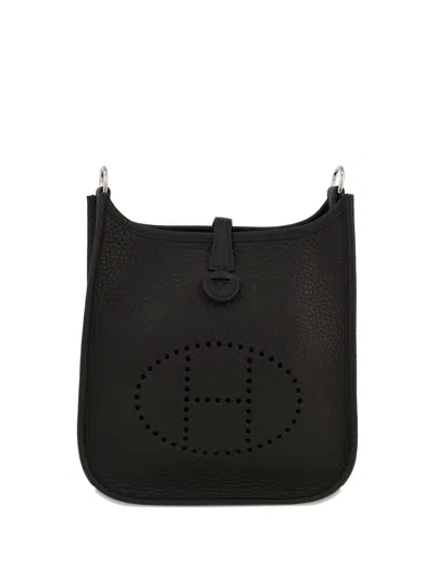 Pre-owned Hermes 2024 Mini Evelyne Shoulder Bag In Black