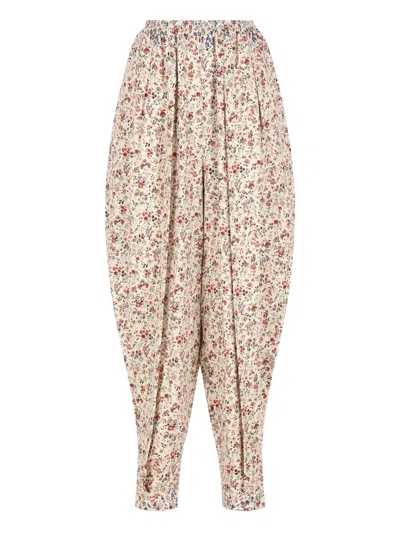 Loro Piana Emon Floral-print Pleated Trousers In Multi