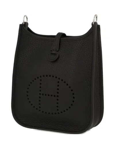 Pre-owned Hermes 2024 Mini Evelyne Shoulder Bag In Black