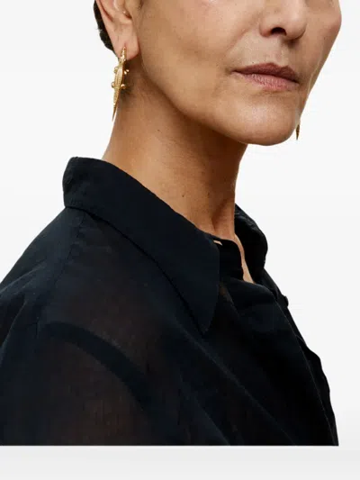 Bibi Van Der Velden 18kt Gold Alligator Tsavorite Earring In Gold