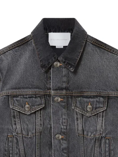 Stella Mccartney Double-layered Denim Jacket In Black