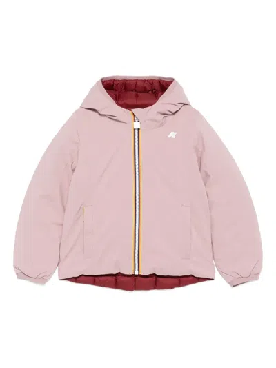 K-way Hooded Reversible Jacket In Pink