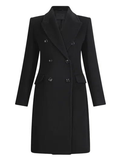 Liu •jo Double-breasted Wool Coat In Black