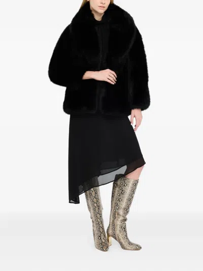 Liu •jo Fur Coat Liu Jo Woman Color Black In Black