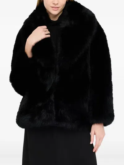 Liu •jo Fur Coat Liu Jo Woman Color Black In Black