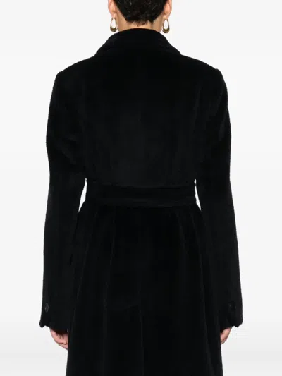 Tagliatore Belted Double-breasted Coat In Black