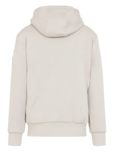 Moose Knuckles Regular Fit Drawstring Hoodie With Zip Closure In Neutral