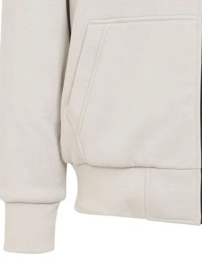 Moose Knuckles Regular Fit Drawstring Hoodie With Zip Closure In Neutral