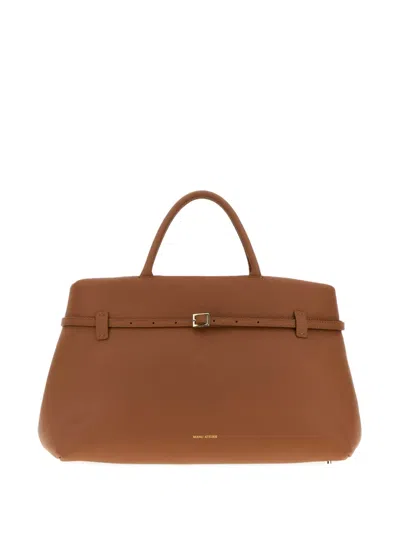 Manu Atelier Caramel Leather Le Cambon 40 Handbag In Brown