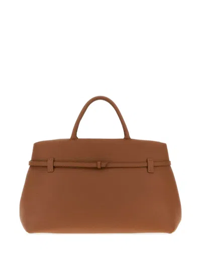 Manu Atelier Caramel Leather Le Cambon 40 Handbag In Brown