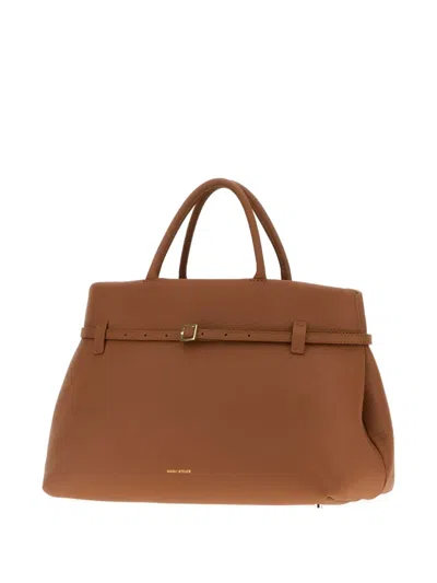Manu Atelier Caramel Leather Le Cambon 40 Handbag In Brown