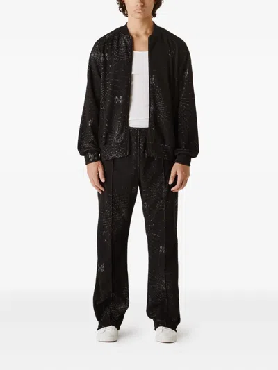 Needles Web-print Track Pants In Black