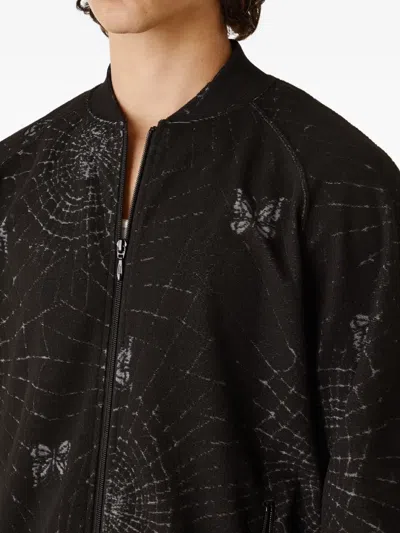 Needles Web-print Track Pants In Black