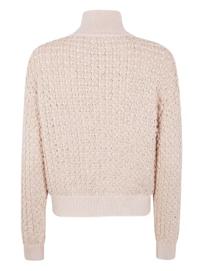 Elisabetta Franchi High-neck Bouclé-knit Sweater In Neutral