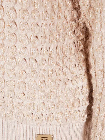 Elisabetta Franchi High-neck Bouclé-knit Sweater In Neutral