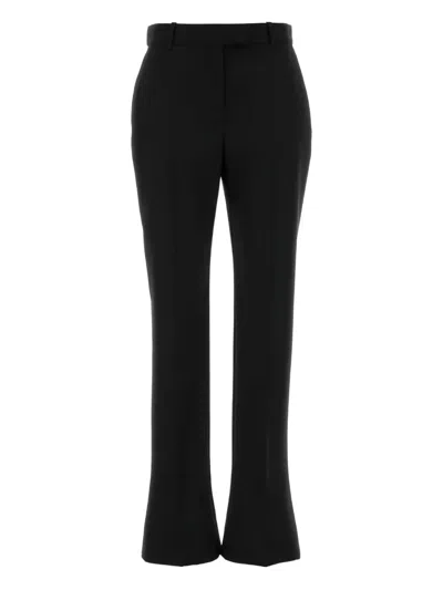 Alexander Mcqueen Mid-rise Bootcut Crepe Trousers In Black