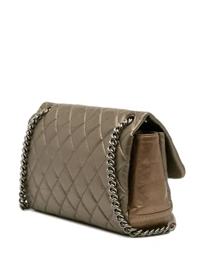 Pre-owned Chanel 2012 Small Aged Calfskin Lady Pearly Flap Shoulder Bag In Brown