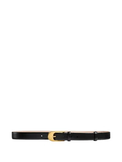 Khaite Dome 25mm Leather Belt In Black
