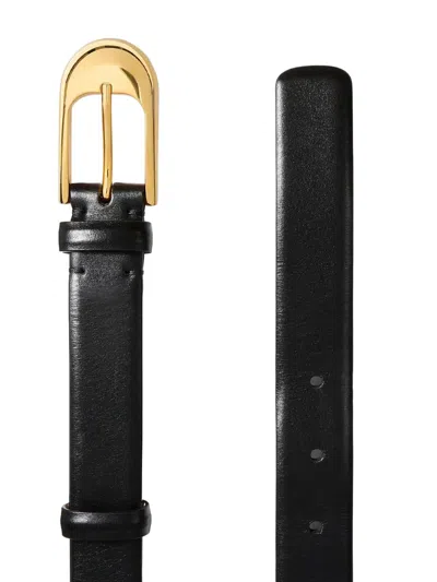 Khaite Dome 25mm Leather Belt In Black