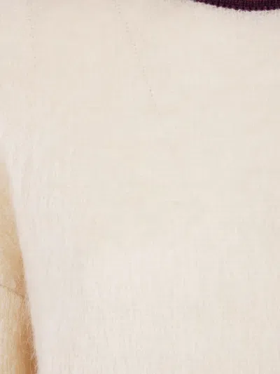 La Doublej Scalloped-trimmed Mohair Wool Sweater In Neutral