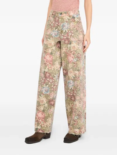 Liu •jo Flared Trousers With Print In Brown