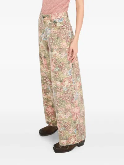 Liu •jo Flared Trousers With Print In Brown