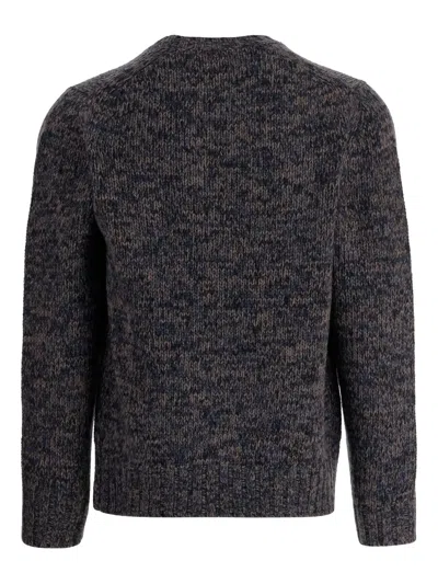 Vince Mega Marled Wool Blend Crewneck Sweater In Black