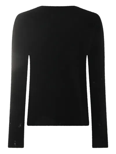 Thom Krom Distressed Long-sleeve Sweater In Black