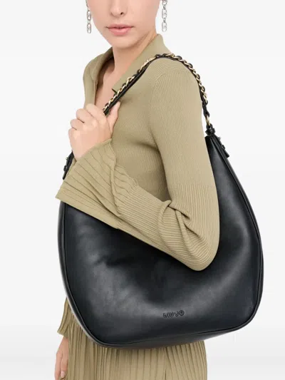 Liu •jo Large Chain-embellished Shoulder Bag In Black