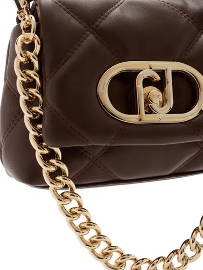 Liu •jo Liu Jo Textured Dark Brown Shoulder Bag In Brown