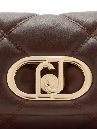 Liu •jo Liu Jo Textured Dark Brown Shoulder Bag In Brown