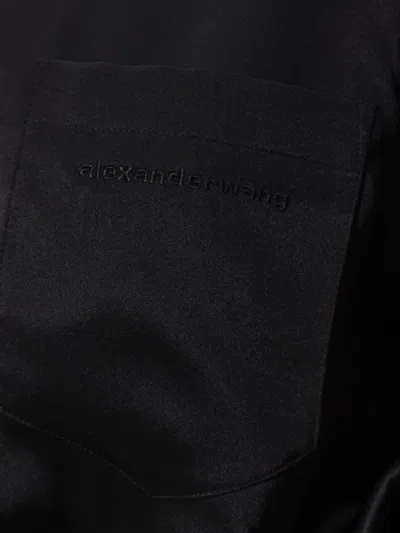 Alexander Wang Button-down Asymmetrical Mini Dress In Black