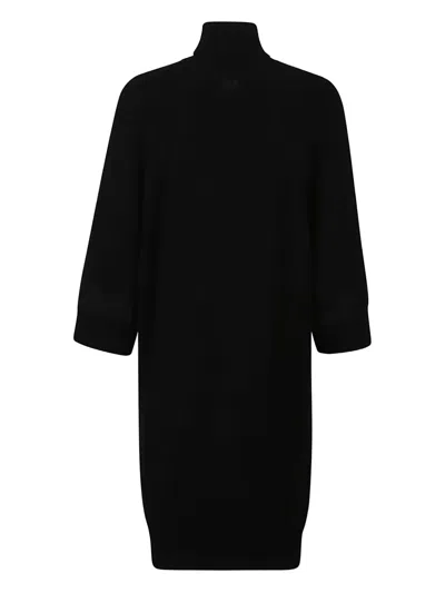 Ermanno Firenze Turtleneck Wool Dress In Black